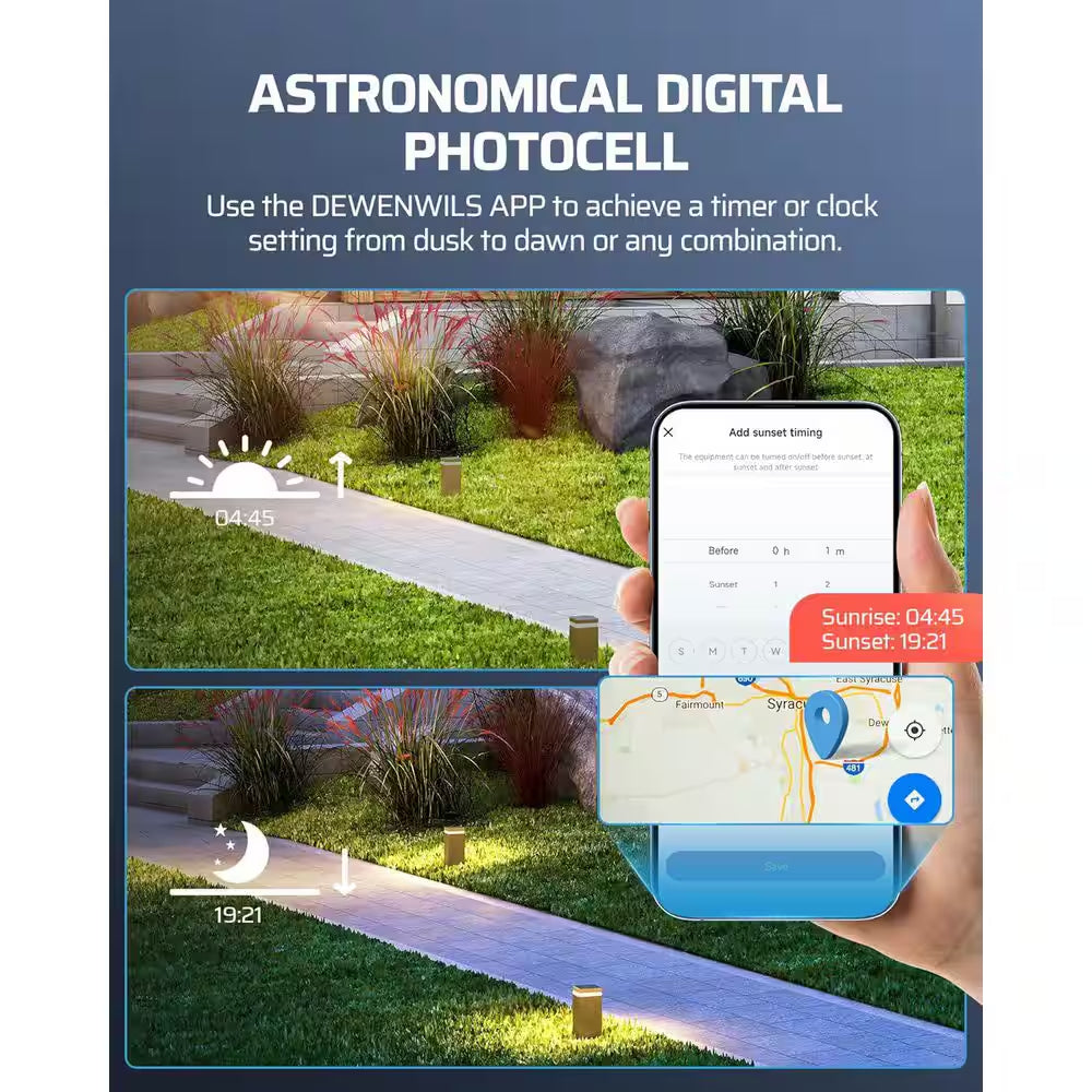 Smart Low Voltage Landscape Lighting Transformer 200W 3 Independent Outputs Remote Control Timer Weatherproof