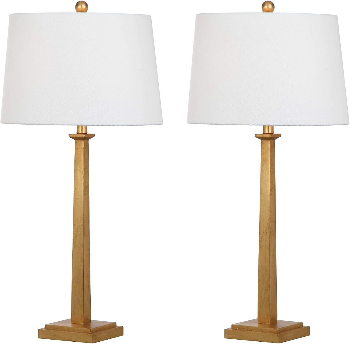 SAFAVIEH Andino Table Lamp Set of 2, 31.5" Glam Gold/White TBL4024A-SET2
