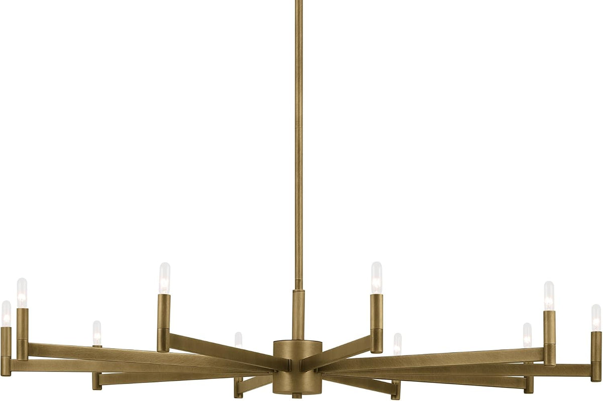 Erzo 48" 8-Light Chandelier, Natural Brass, 52613NBR