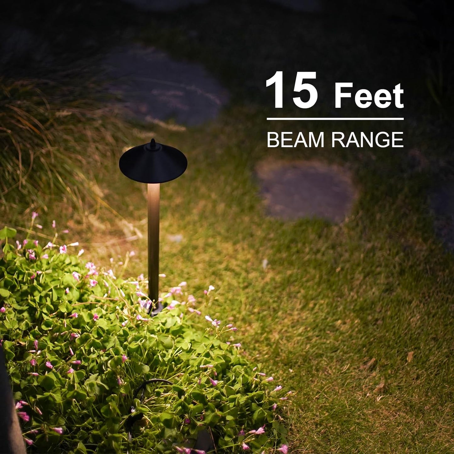 Landscape Lighting Outdoor Low Voltage Landscape Lighting Kits 8PK Pathway Lights Wired 10W 25 Lumen 2700K Warm White Metal 12V Bronze Electric Sidewalk Walkway Lights with Cable Connectors