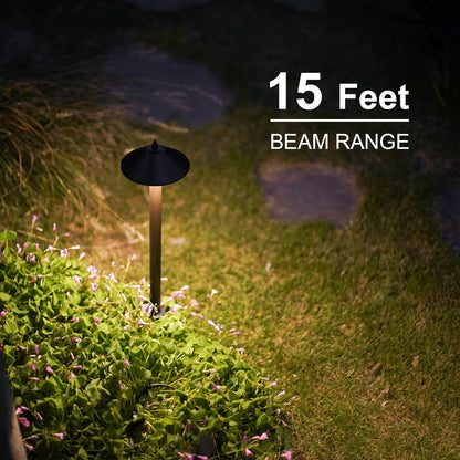 Landscape Lighting Outdoor Low Voltage Landscape Lighting Kits 8PK Pathway Lights Wired 10W 25 Lumen 2700K Warm White Metal 12V Bronze Electric Sidewalk Walkway Lights with Cable Connectors