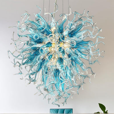 Chandeliers Modern Hand Blown Glass Art Chandelier, Hanging Pendant Ceiling Light Fixture for Kitchen, Bedroom, Dining Room, Hotel, Living Room; Customizable Size& Color