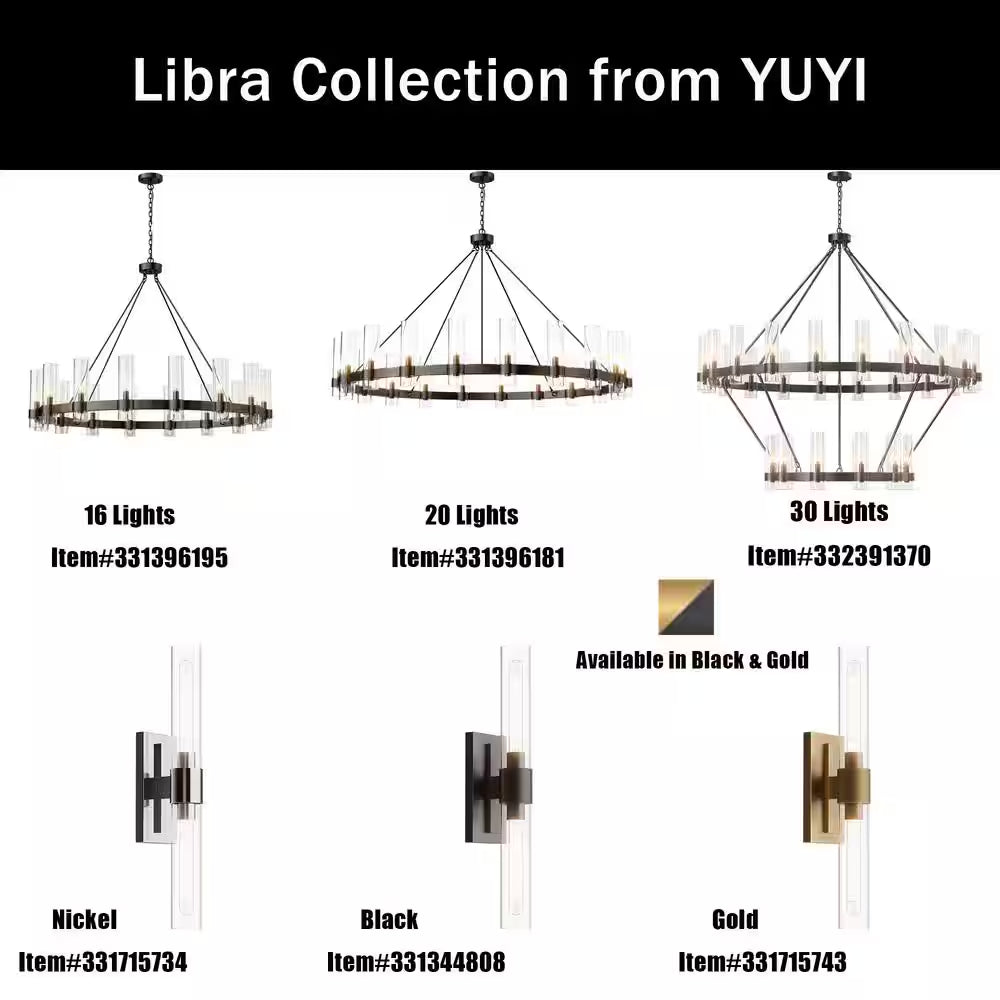 Modern Chandelier 60 In. 30-Light Gold Wagon Wheel Chandelier for Dinning Room, Foyer, Living Room, Staircase
