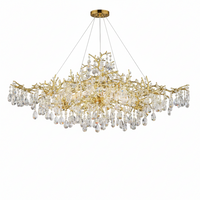 Linear Crystal Chandelier Built to Transform Your Dining Room, 14 Lights, Gold Finish, Tree Branch Design