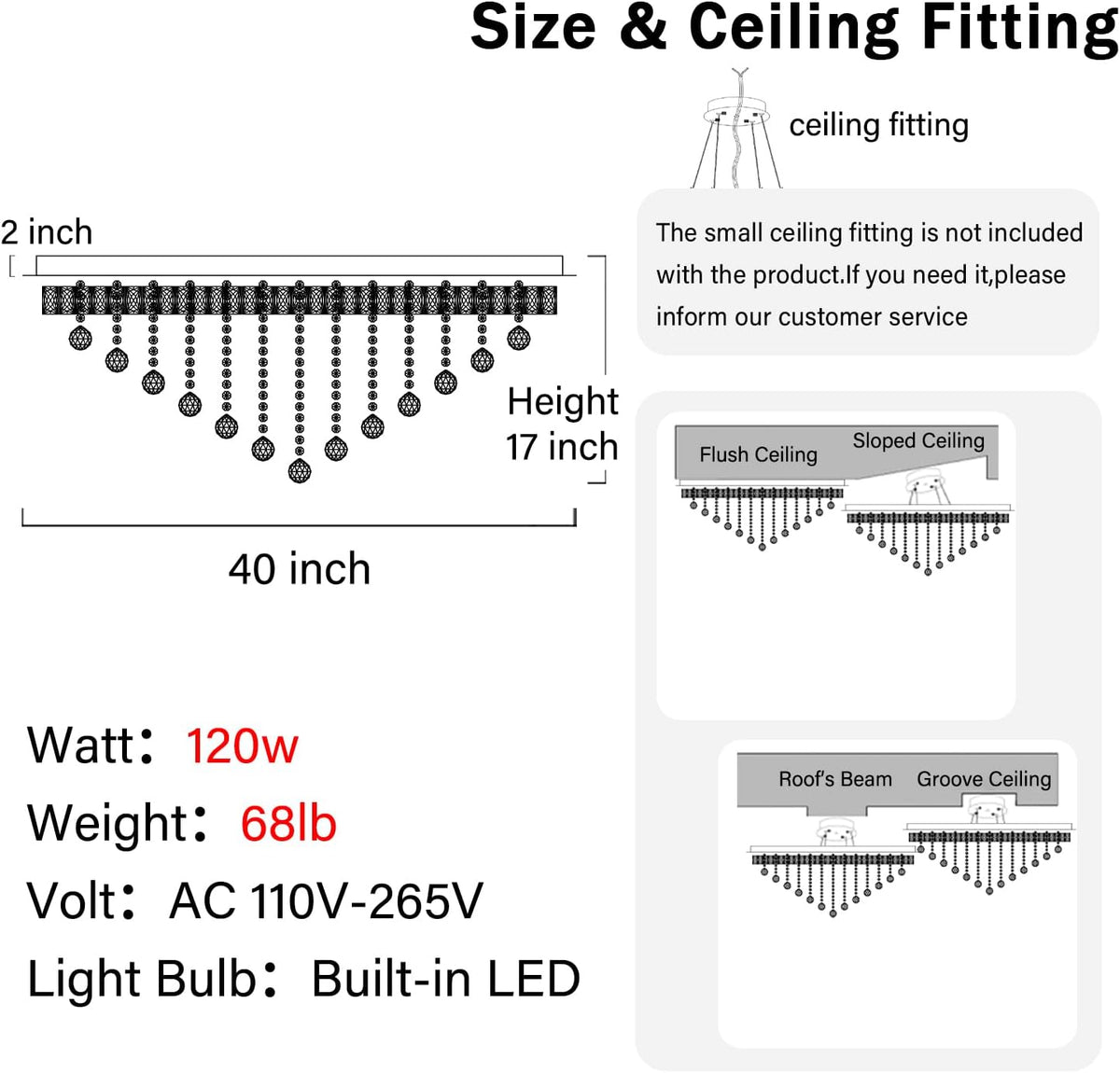 Dia 40" Modern Crystal Chandeliers for Living Room,Black Large Chandelier Flush Mount Chandeliers for Bedrooms Dining Room Dimmable 2700K 4500K 6000K