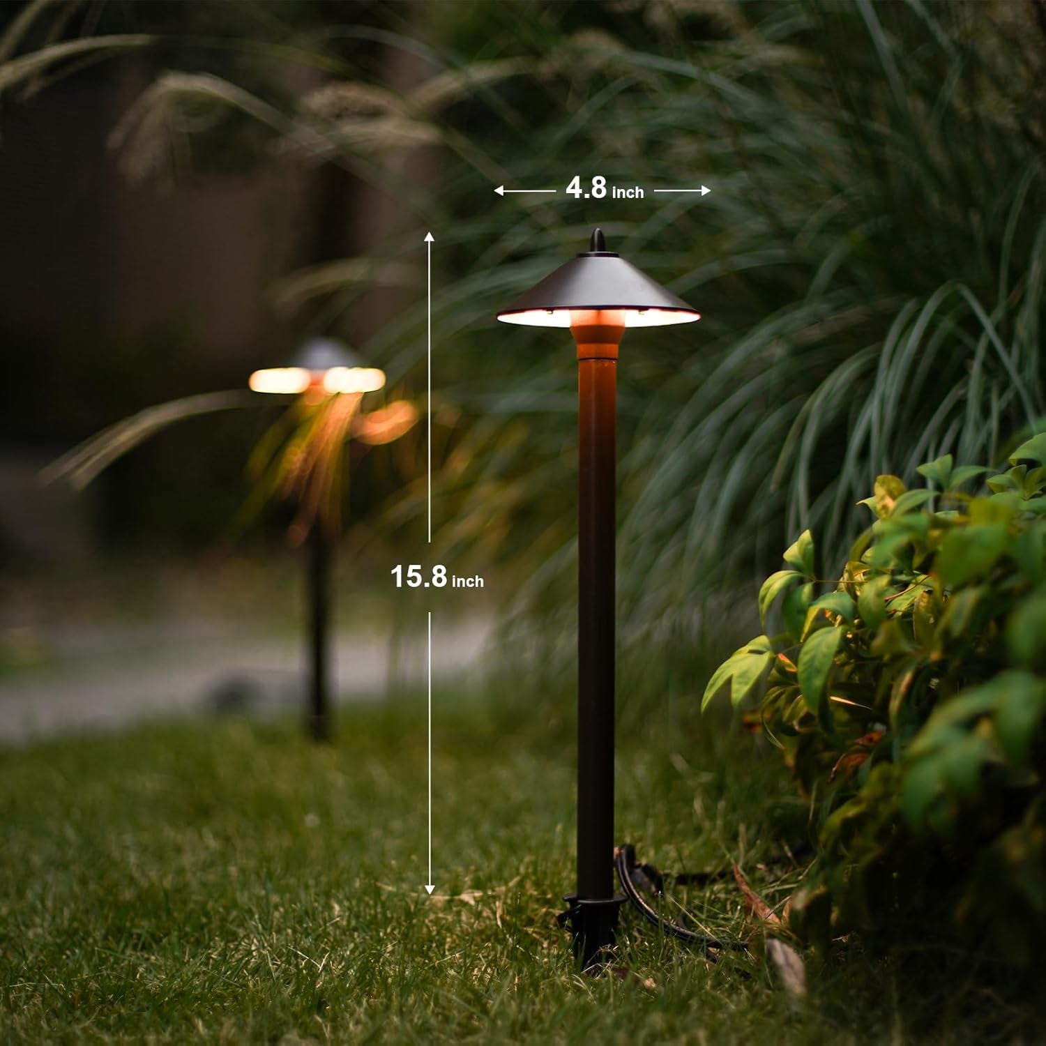 Landscape Lighting Outdoor Low Voltage Landscape Lighting Kits 8PK Pathway Lights Wired 10W 25 Lumen 2700K Warm White Metal 12V Bronze Electric Sidewalk Walkway Lights with Cable Connectors