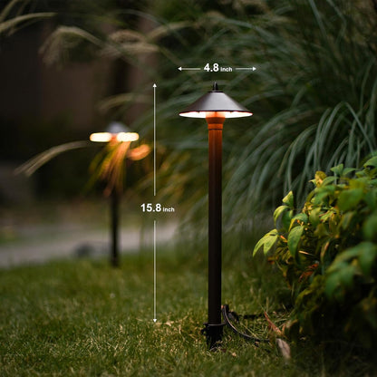 Landscape Lighting Outdoor Low Voltage Landscape Lighting Kits 8PK Pathway Lights Wired 10W 25 Lumen 2700K Warm White Metal 12V Bronze Electric Sidewalk Walkway Lights with Cable Connectors