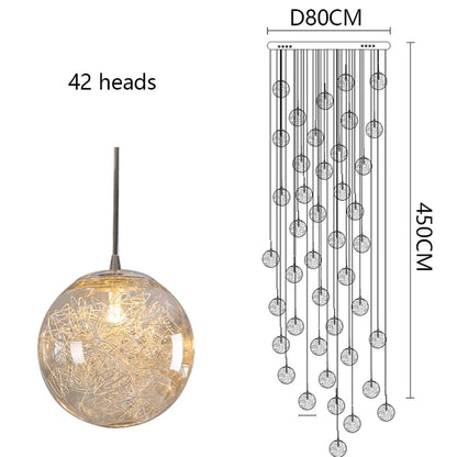 Modern Home Decoration Led Lights, Stair Chandelier, Living Room Chandelier, Glass Chandelier, Indoor Lighting