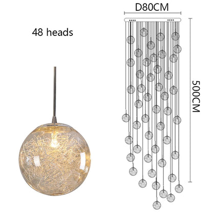 Modern Home Decoration Led Lights, Stair Chandelier, Living Room Chandelier, Glass Chandelier, Indoor Lighting