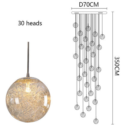 Modern Home Decoration Led Lights, Stair Chandelier, Living Room Chandelier, Glass Chandelier, Indoor Lighting