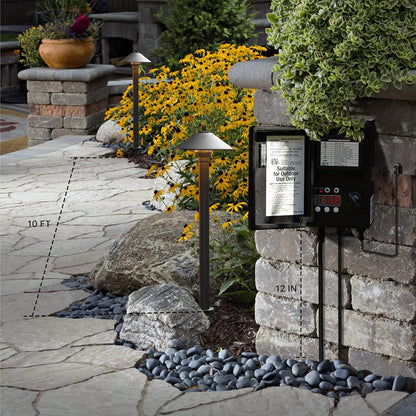 Landscape Lighting Outdoor Low Voltage Landscape Lighting Kits 8PK Pathway Lights Wired 10W 25 Lumen 2700K Warm White Metal 12V Bronze Electric Sidewalk Walkway Lights with Cable Connectors
