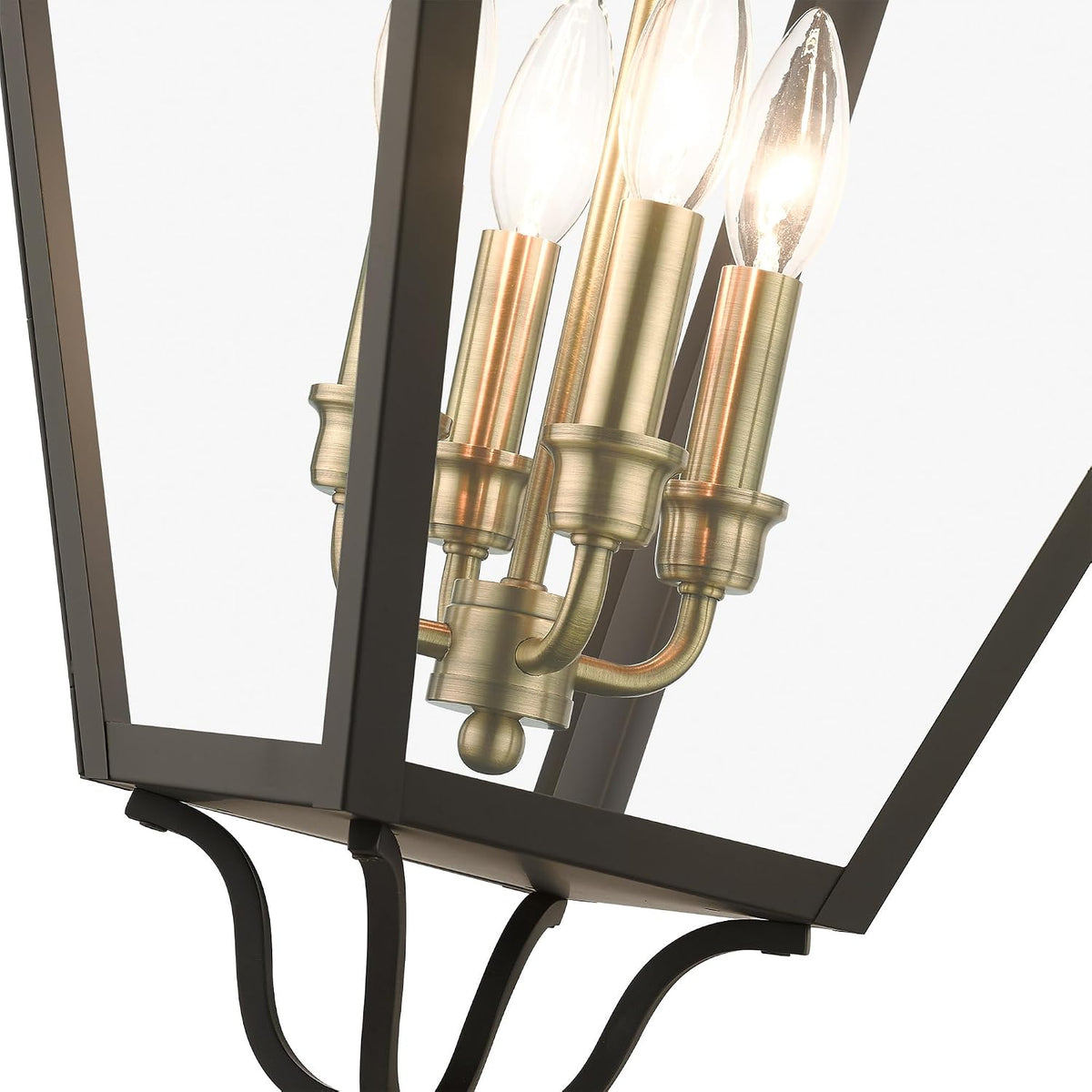 Lighting 27378-07 Adams - 4 Light Extra Large Outdoor Pendant in Traditional Style-31 Inches Tall and 14.25 Inches Wide, Finish Color: Bronze/Antique Brass