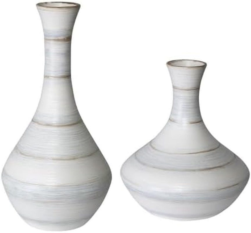 Potter - 20.6 Inch Fluted Striped Vase (Set of 2)