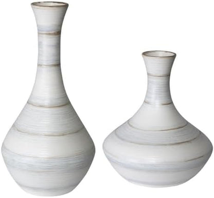 Potter - 20.6 Inch Fluted Striped Vase (Set of 2)