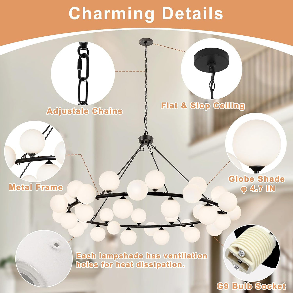 Dining Room Chandelier 60 Inch Sputnik Chandeliers for High Ceilings Large