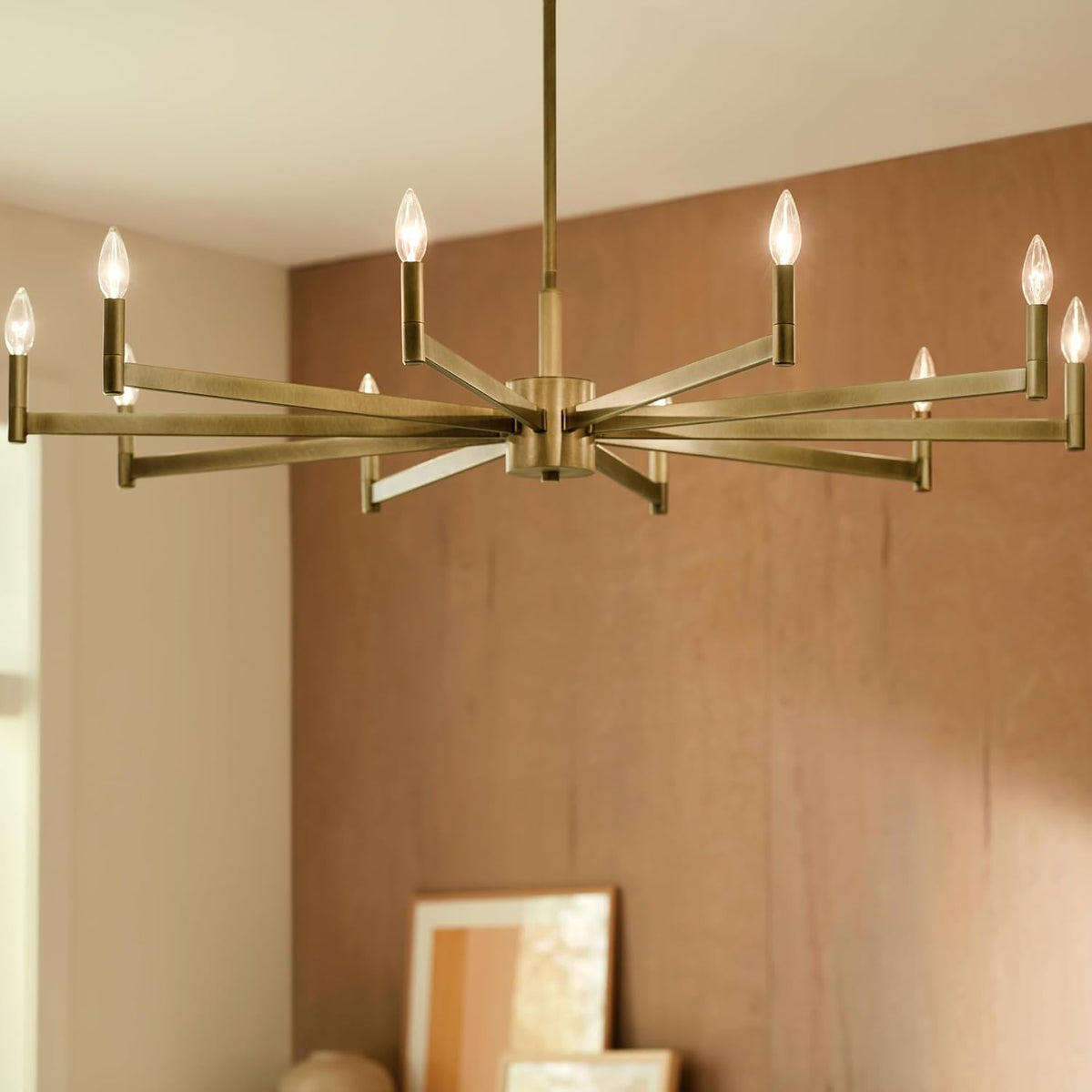 Erzo 48" 8-Light Chandelier, Natural Brass, 52613NBR