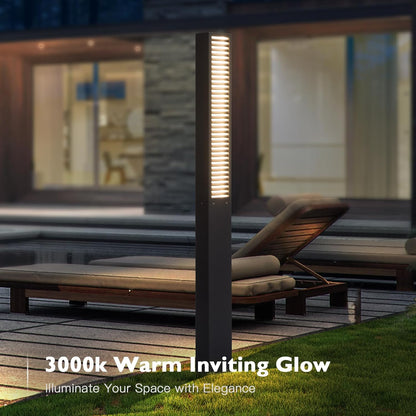 Landscape Path Lights, 71" Outdoor Pathway Lights, 3000K Bollard Light, IP65 Waterproof Commercial Pathway Lighting, Bollards Light Path Led Wired for Lawn Garden Driveway Walkway