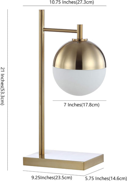 Marcel 21" Art Deco Mid-Century Globe Table Lamp, Brass Gold