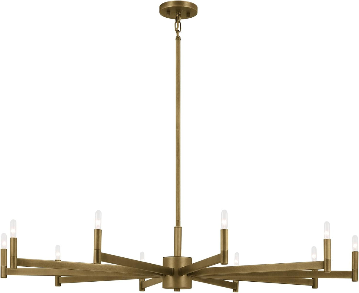 Erzo 48" 8-Light Chandelier, Natural Brass, 52613NBR