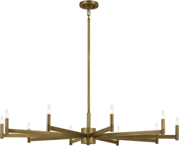 Erzo 48" 8-Light Chandelier, Natural Brass, 52613NBR