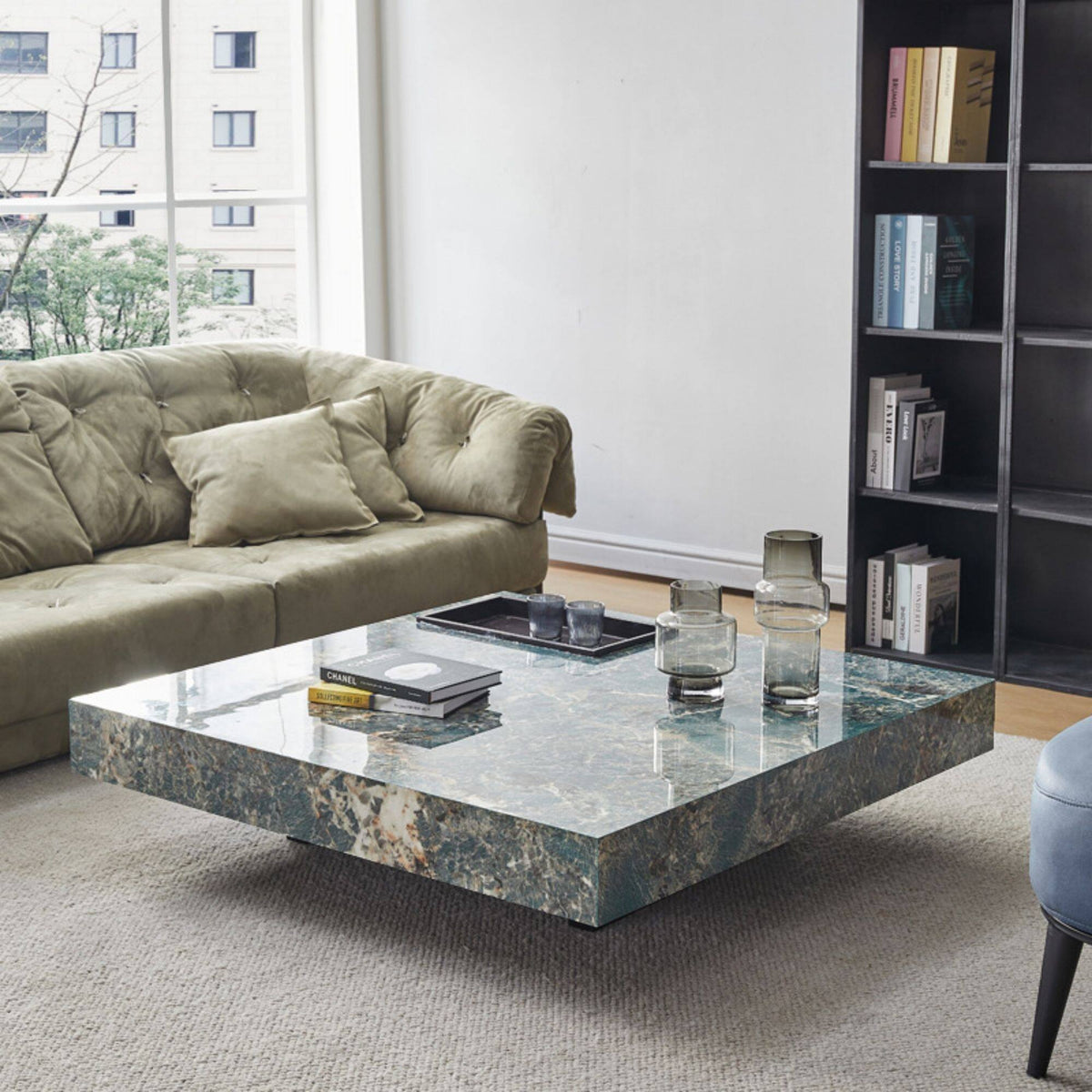 Light Luxury Sintered Stone Square Coffee Table