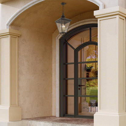 Lighting 27378-07 Adams - 4 Light Extra Large Outdoor Pendant in Traditional Style-31 Inches Tall and 14.25 Inches Wide, Finish Color: Bronze/Antique Brass