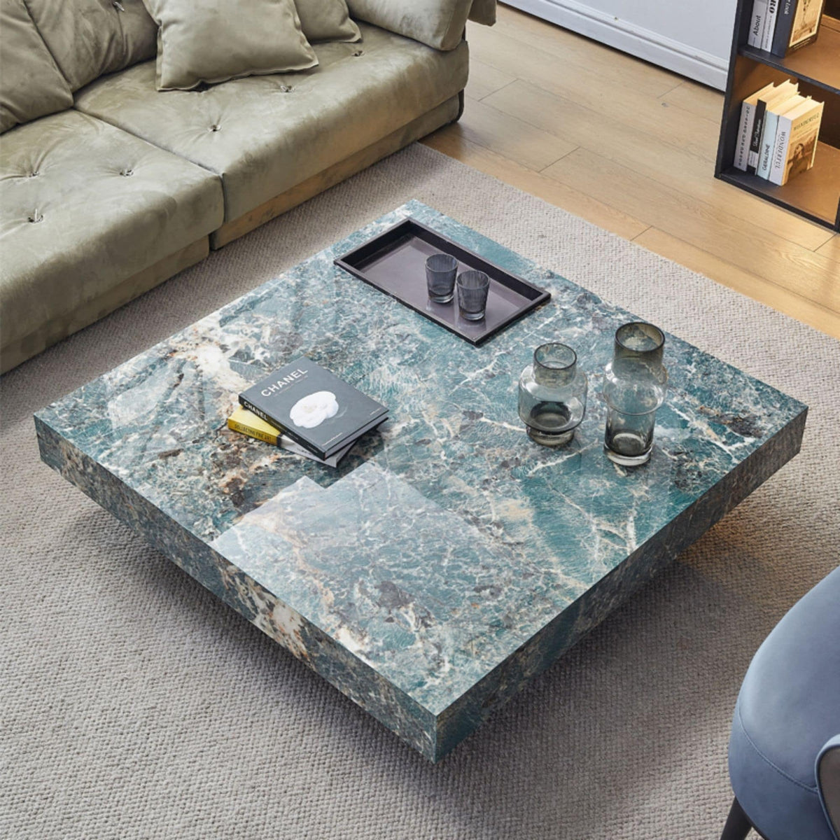 Light Luxury Sintered Stone Square Coffee Table