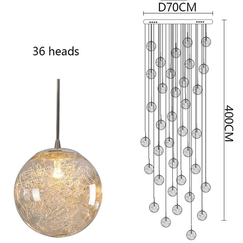 Modern Home Decoration Led Lights, Stair Chandelier, Living Room Chandelier, Glass Chandelier, Indoor Lighting