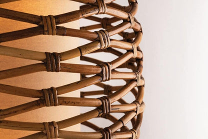 Balboa 1-Light Wall Sconce | Textured Bronze Finish | Made of Hand-Worked Iron & Natural Woven | 10.25" W X 14.5" H Profile | Rattan Shade | B6741-TBZ