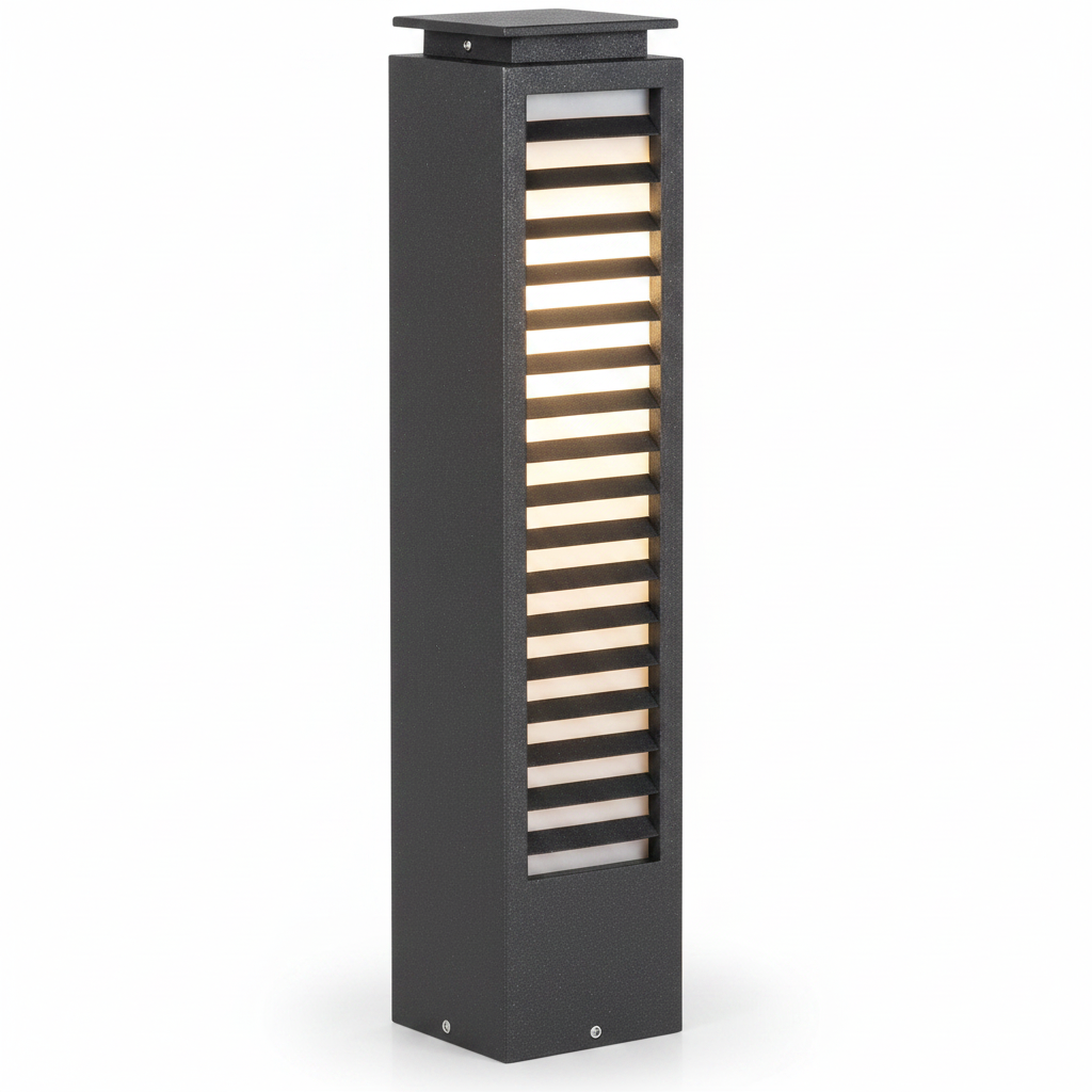 Commercial Grade Matte Black Aluminum Path Bollard Series