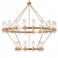 Modern Chandelier 60 In. 30-Light Gold Wagon Wheel Chandelier for Dinning Room, Foyer, Living Room, Staircase